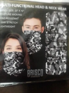 Face Mask Balaclava Tube Bandana Cover Snood Neck Gaiter Scarf Gray Camo Wash Nu - Picture 1 of 3