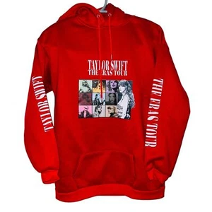 Youth Taylor Swift The Eras Tour Hoodie Red-USE MEASUREMENTS-NO SIZE TAG - Picture 1 of 5