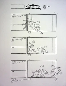 Lápiz de guión gráfico dibujado a mano de Batman: The Brave and the Bold JEFF JOHNSON FIRMADO - Imagen 1 de 2