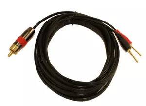 Subwoofer de 6 pies 1 cable 18AWG (1 RCA a 2 conexiones de altavoz POS/NEG) Cable - Imagen 1 de 2