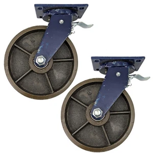 2x Super Heavy Duty Caster Wheel 10inch Heat Resistant Swivel&Brake 2000KG ea - Picture 1 of 7