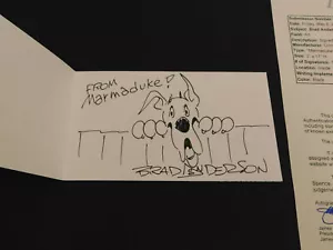 Brad Anderson signiert 3x11 mit Marmaduke Skizze JSA LOA - Bild 1 von 4