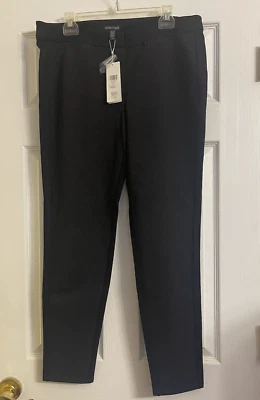 NWT $228 Eileen Fisher Charcoal Melange Viscose Stretch Ponte Slim Pant Large - Image 1 of 4
