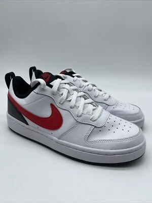 Nike Court Borough Low 2 White/University Red-Black BQ5448-110 GS Kids Size 6.5Y - Image 1 of 4