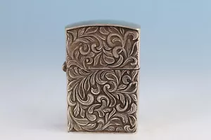 China Tibet silver handmade carving flower Lighter housing box collectable - Picture 1 of 6