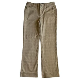Eddie Bauer 90s Tan & Brown Plaid Low Waisted Wide Leg Pants Sz 2 Downtown Girl - Picture 1 of 5