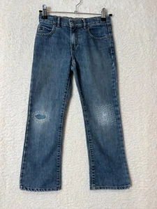 Children's Place Bootcut Jeans Boy's Size 7 Blue Stitched Knees - Picture 1 of 11