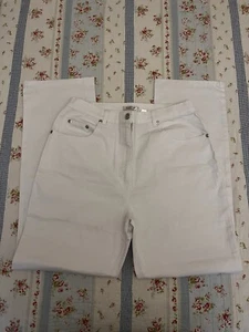 NEW Ladies Damart White Stretch Cotton Trousers Size 14 96% 4% Elastaine Pockets - Picture 1 of 15