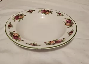 ROYAL ALBERT 1998 OLD COUNTRY ROSES (Green Rim) Soup/Pasta Serving Bowl - Picture 1 of 5