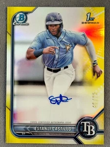 2022 Bowman Chrome Estanli Castillo Yellow Refractor /75 #CPA-EC - Picture 1 of 2