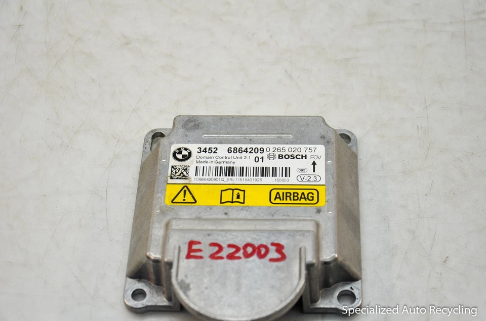 2015 BMW 535I CRASH CONTROL MODULE 0 265 020 757 - Image 1 of 4