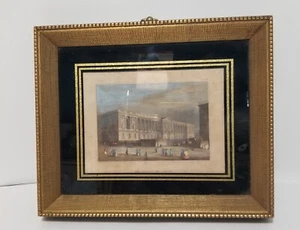 Vintage Tiefdruck Sungott Der Pallast Des LOUVRE 200 handkoloriert Frankreich gerahmt - Bild 1 von 7