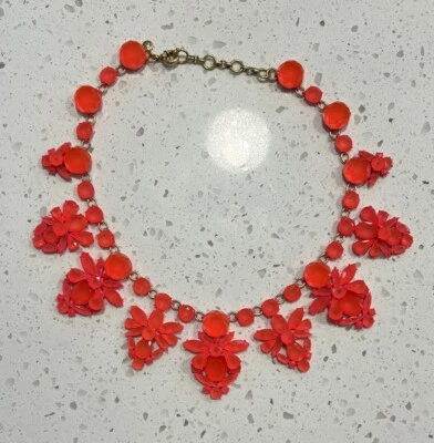 J.Crew Pink Rhinestone Necklace Gold Chain Costume Jewelry - Image 1 of 4