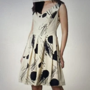 Eggs Wool cream And Black Splatter Dress. Size 10 - Picture 1 of 15