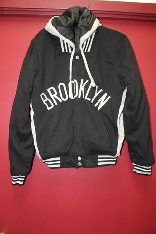 New NBA Brooklyn Nets Reversible with detachable hood cotton jacket men's XXL Cover