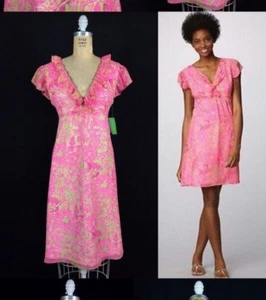 Neu mit Etikett Lily Pulitzer Clare Seide Chiffon Kleid Gr. 2 - Bild 1 von 2