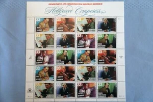 1998 USPS FULL SHEET OF VINTAGE STAMPS-HOLLYWOOD COMPOSERS-MNH - Picture 1 of 1