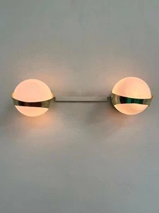 1950 s Mid-Century Modern Wall Sconce Lights-Raw Brass Italian Stilnovo Style Op - Picture 1 of 8
