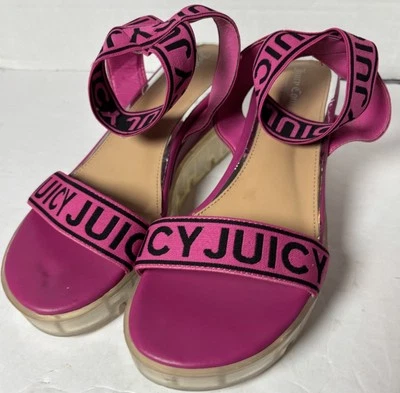 JUICY COUTURE Women's Pink   Wedge Sandals w/ Ankle Straps Sz. 8.5 - Image 1 of 3