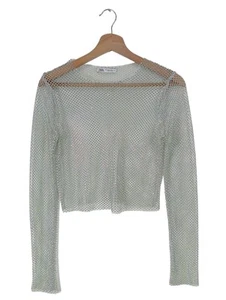 ZARA Blusa brillante Mujeres Talla EU 38 color plata look casual - Imagen 1 de 5