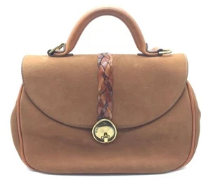 GHURKA 2way Handbag Shoulder Bag Gold Hardware Leather Brown From Japan - Picture 1 of 16