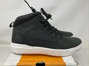 NIB MEN TIMBERLAND ALLSTON MID LACE BLACK NUBUCK BOOT SNEAKER SIZE 9.0 - Picture 1 of 7