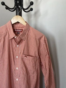 Simms Orange Fishing Shirt Size Medium - Picture 1 of 3