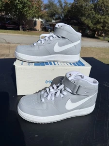 Nike Id Initials (G.T) Air Force 1 High Top Grey White Clean Like Nuevo - Picture 1 of 6