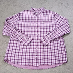 Johnnie O Shirt Men XXL 2XL Purple Plaid Cotton Button Down Hangin Out Preppy - Picture 1 of 9