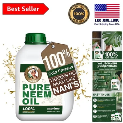 Concentrado de aceite de neem prensado en frío Nani's - 100 % orgánico para uso en interiores y exteriores Foto 1 de 4