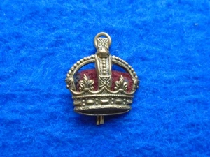 KC, BRITISH ARMY BRASS OFFICERS RANK CROWN BADGE WITH FELT BACKING + PIN - Picture 1 of 2