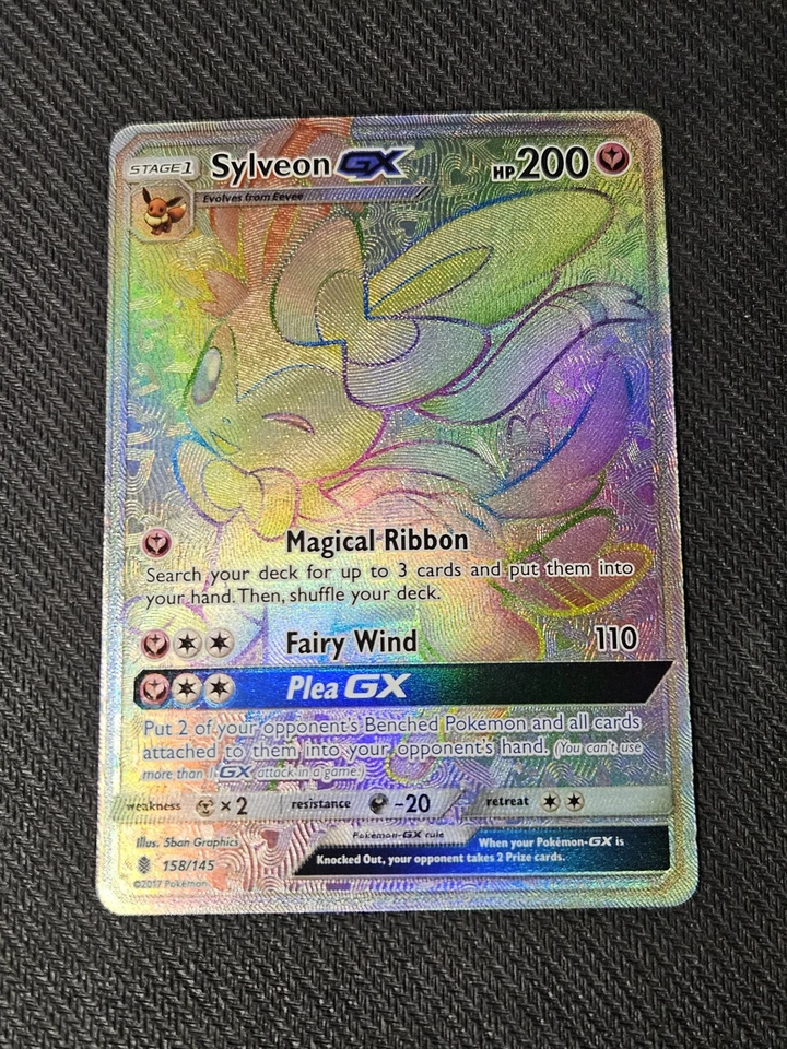 Sylveon GX Full Art Rainbow Secret Rare 158/145  -  Guardians Rising NM-M - Image 1 of 4
