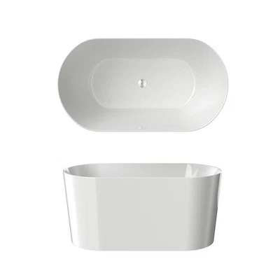 51" Acrylic Freestanding Bathtub-Acrylic Soaking Tubs, White Bathtub, Oval - Image 1 of 4