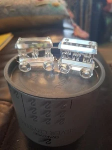 Swarovski Silver Crystal Figurine, Two Train Passenger Car With Box - Picture 1 of 5