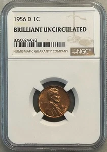 1956-D Lincoln Cent - BU - Brilliant Uncirculated - NGC - Picture 1 of 4