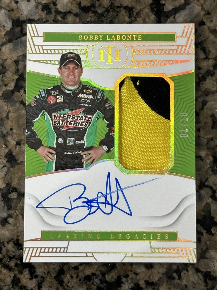 2023 Panini National Treasures Lasting Legacies Bobby Labonte Auto Patch /10 - Image 1 of 3