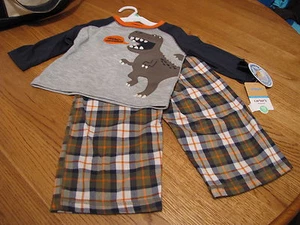 Boy's Carter's RAAWH dino PJ pajamas set 24 M months NEW NWT sleepwear 2 piece - Picture 1 of 1