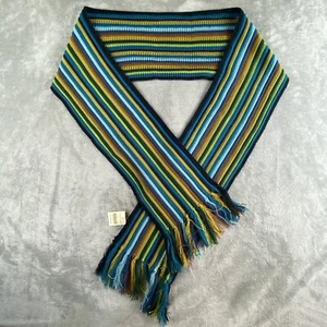Coldwater Creek Bufanda Multicolor Tejido Rayas Flecos Invierno Cuello Calentador NUEVO - Imagen 1 de 8