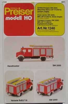 Preiser 1246 Mercedes-Benz LAF 1113 B/42 Schlauchwagen SW 2000 1:87 Feuerwehr H0 - Bild 1 von 4