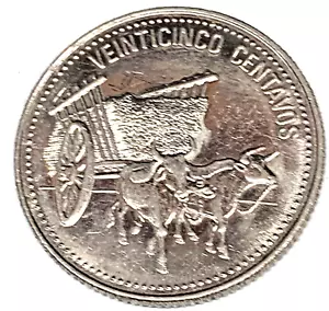 # C5607 DOMINICAN REPUBLIC COIN, 25 CENTAVOS 1990 - Picture 1 of 2