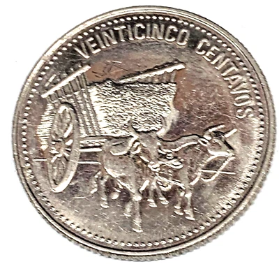 # C5607   DOMINICAN  REPUBLIC   COIN,     25  CENTAVOS     1990 - Image 1 of 2