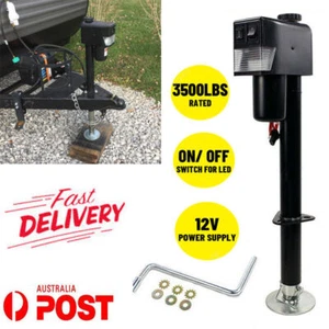AU Electric Jack Stand Wheel 12v 1587kg Caravan Trailer Boat Stabilizer Leg HD - Picture 1 of 14