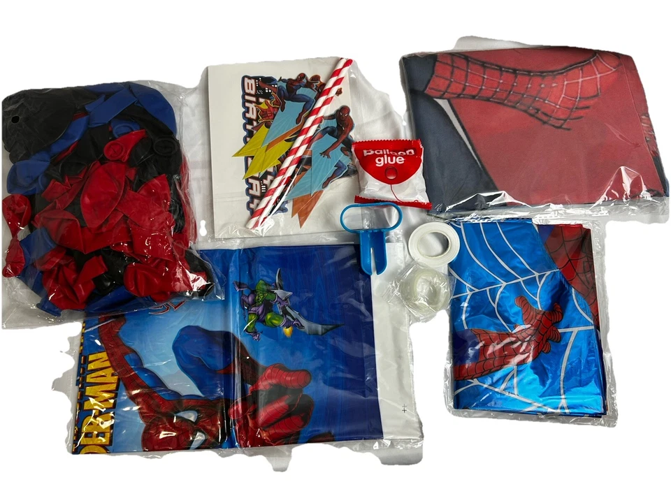 Spider-Man  Birthday Decoration, Tablecloth, Banner Etc - Image 1 of 4