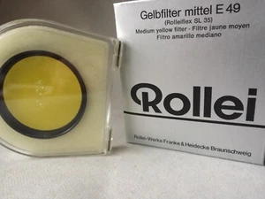 #31261 - Rollei Filter Yellow filtro giallo medio E49 per SL35 nuovo, Rolleiflex - Foto 1 di 2