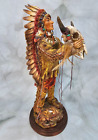Belmoor Native American Indian Chief With Ox Head Hand-Painted Resin Statue 13"