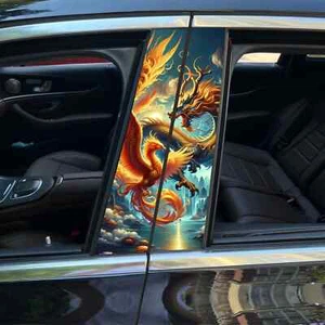 2PCS Fashion Car Center Pillar Sticker B-pillar Protective Film Decor #29 - Picture 1 of 6
