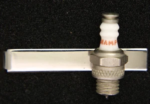 1960-70s Vintage Champion Spark Plug Advertising Tie Clip Bar Silver Tone - Picture 1 of 5