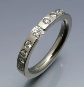 DISEÑO MADURO - ANILLO DE TENSIÓN BRILLANTE BRILLANTE BRILLANTE BRILLANTE BRILLANTE - ÚNICO - 500 PALADIO - Imagen 1 de 6