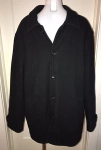 GAP Mens Heavy Black Wool Coat Jacket Size Large - Picture 1 of 10