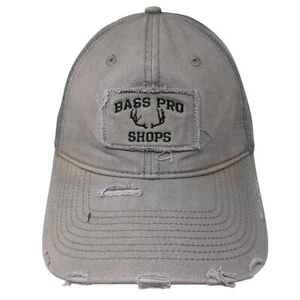 Bass Pro Shops Slideback Hat Gray OS Adjustable Mesh Back Distressed Gone Fishin - Picture 1 of 8
